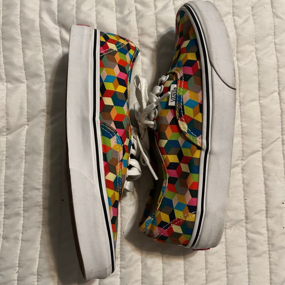Vans Authentic Multicolor Geometric Cube Print Sn… - image 2